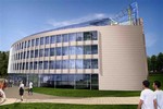 Univerzitn� centrum. Budova byla otev�ena v �ervnu 2008 a vznikla podle projektu sv�tozn�m� architektky prof. Evy Ji�i�n�.