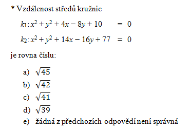 testy matematika analytick� geometrie ku�elose�ky p��klad 35