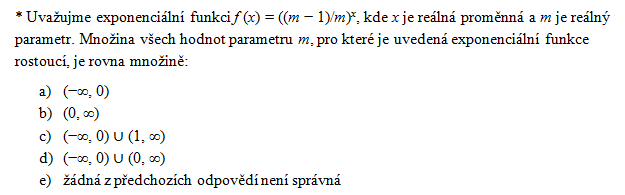 testy matematika exponenci�ln� funkce p��klad 17